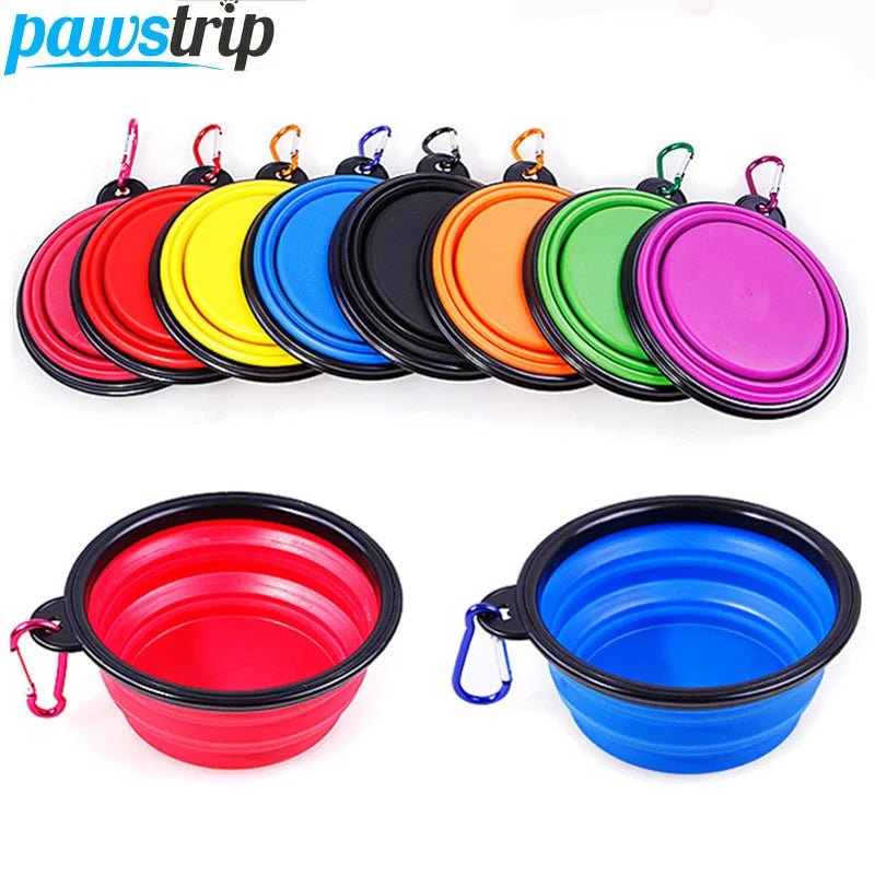 350ml Collapsible Dog Pet Folding Silicone Bowl Outdoor Travel Portable Puppy Food Container Feeder Dish Bowl Pet supplies - Pitou Poil