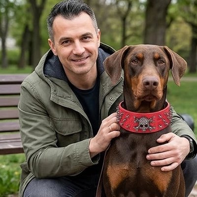 Collier Chien dans le parc en collier rouge