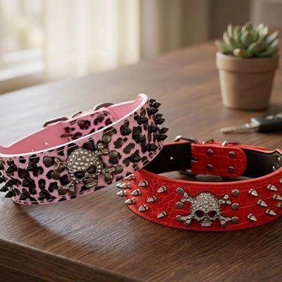 Collier Chien Rose