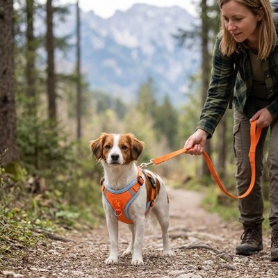 Harnais Chien moyen orange